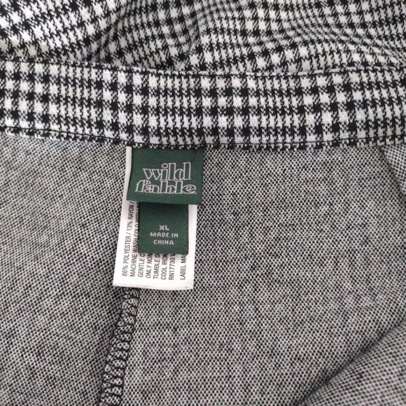WILD Fable Zip front checked‎ wide leg cropped pants 25" Inseam no pockets XL - Picture 10 of 10